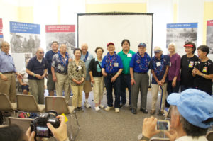 Posing with Chinese American WWII Veterans